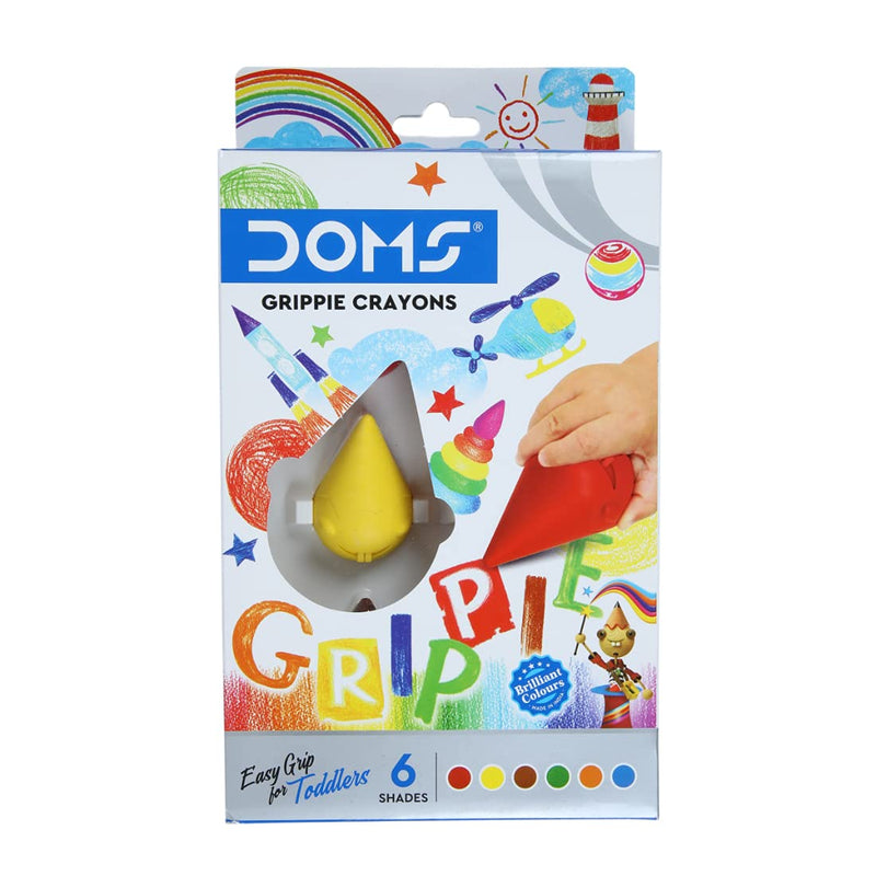 DOMS-8354 GRIPPIE CRAYONS 6SHADE