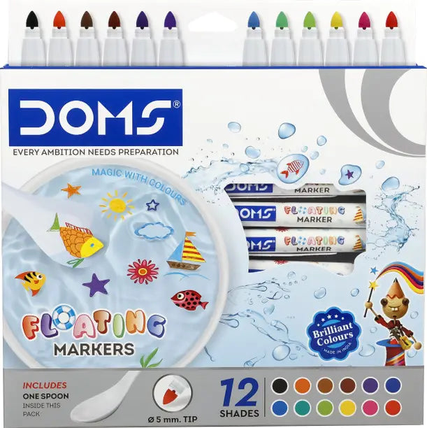 DOMS 80355 FLOATING MARKERS 12 SHADE