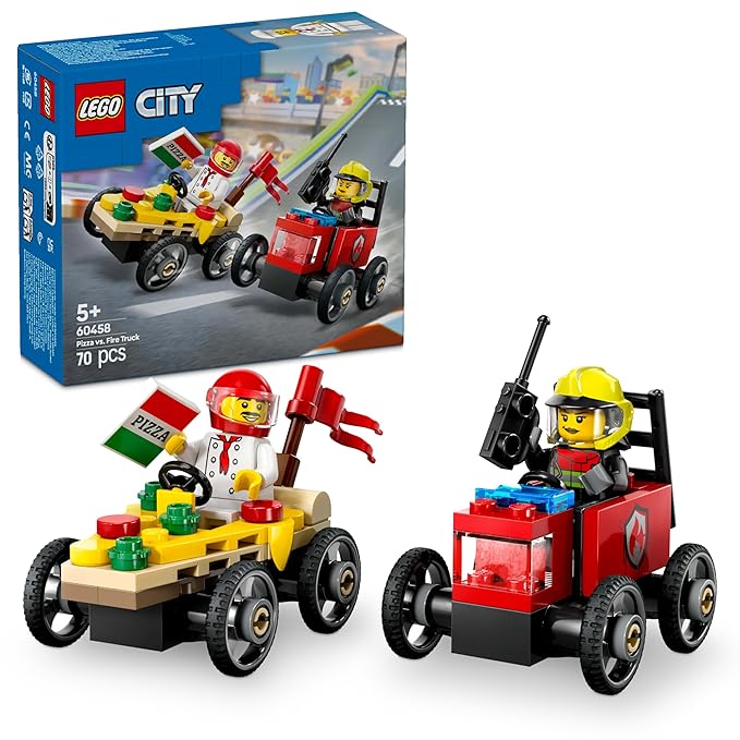 LEGO 60458 PIZZA V/S FIR TRUCK RACE