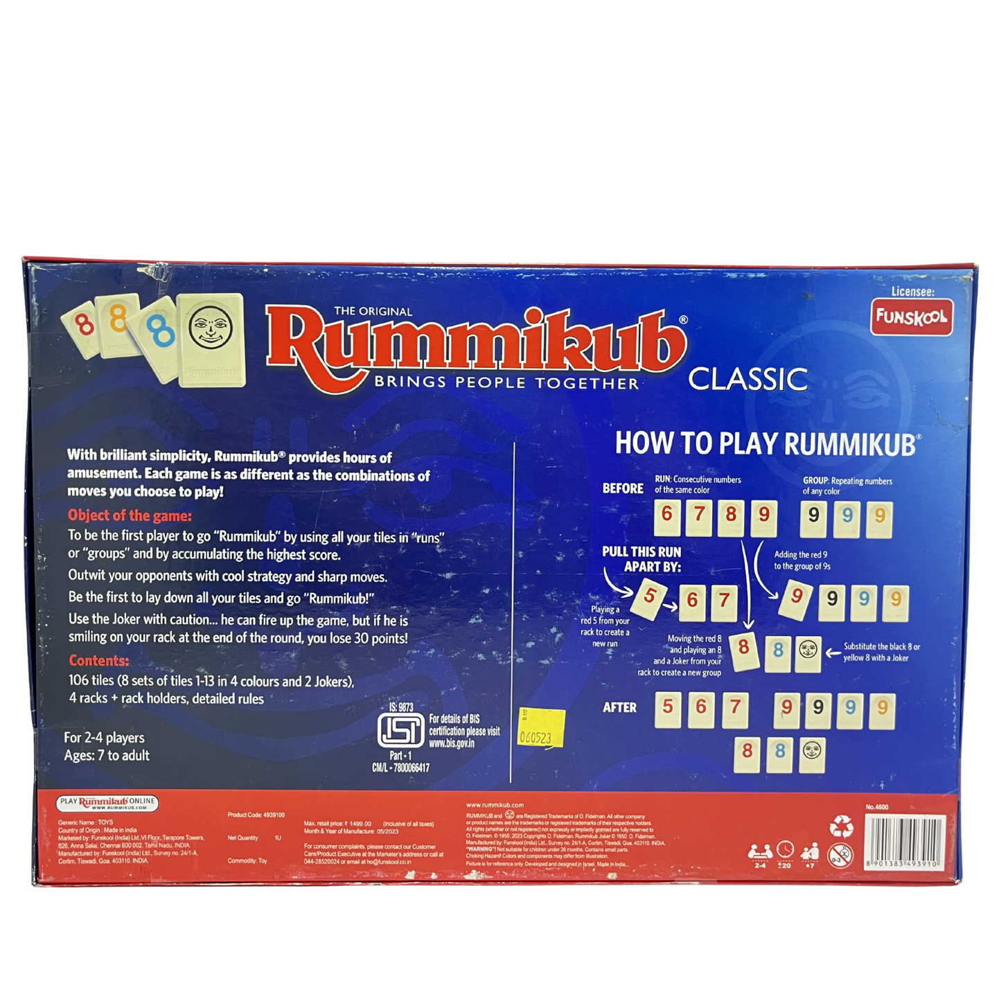 FUNSKOOL4939100 RUMMIKUB CLASSIC NUMBER