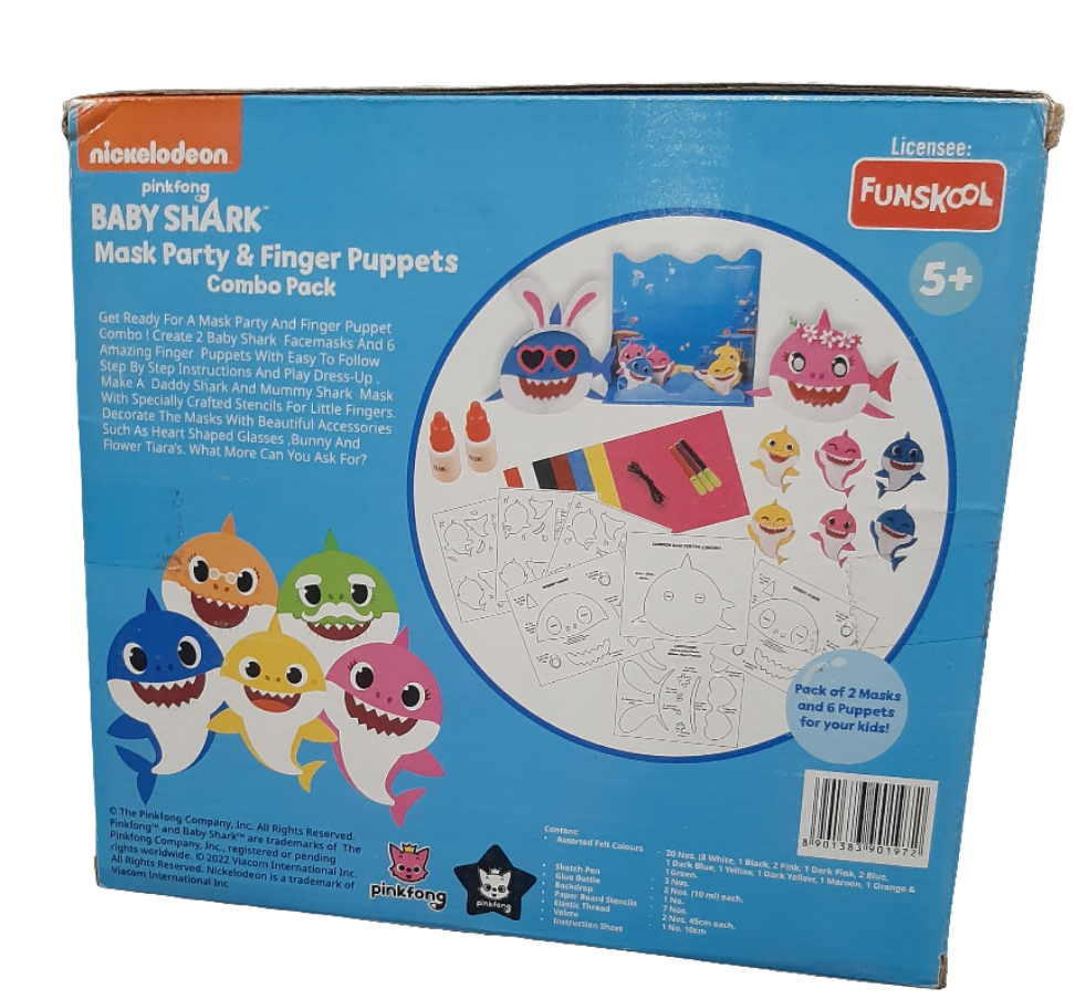 FUNSKOOL 9019700 BABY SHARK MASK PARTY & FINGER PUPPET