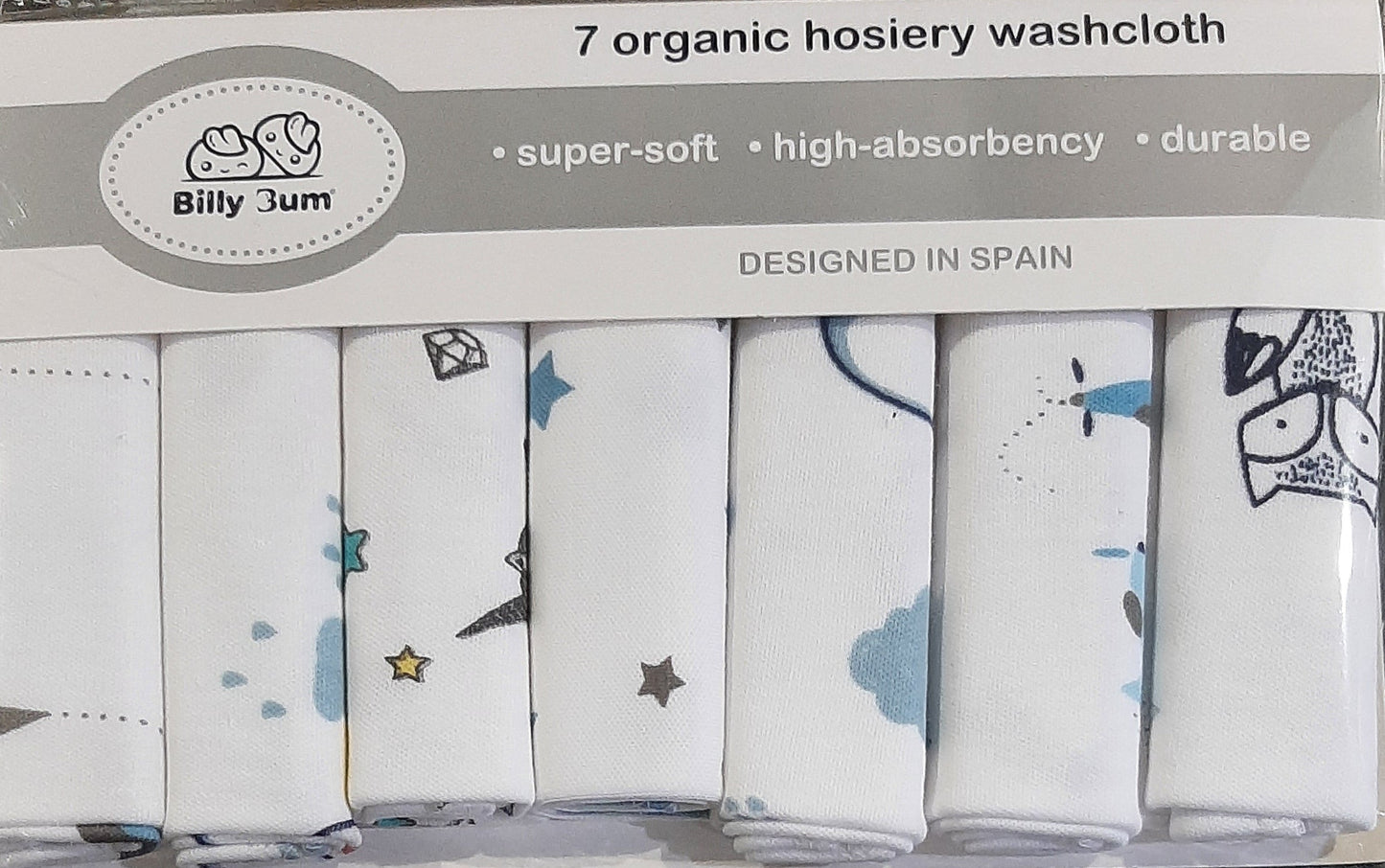 ORGANIC HOSIERY WASHCLOTH 7PC 1033