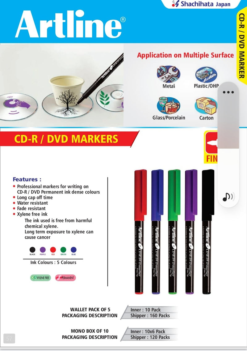 Artline CD Marker Green