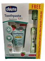 CHICCO STRAWBERRY TOOTHPASTE +TBRUSH 12M-6YR