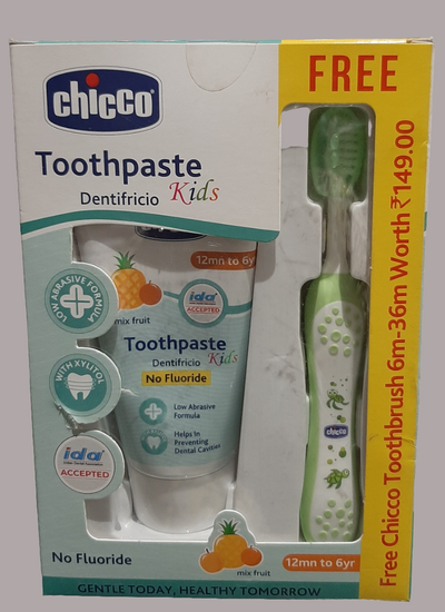 CHICCO MIX FRUIT TOOTHPASTE+BRUSH 12M+