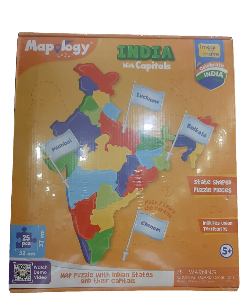 MAPOLOGY INDIA WITH CAPITALS-MP12