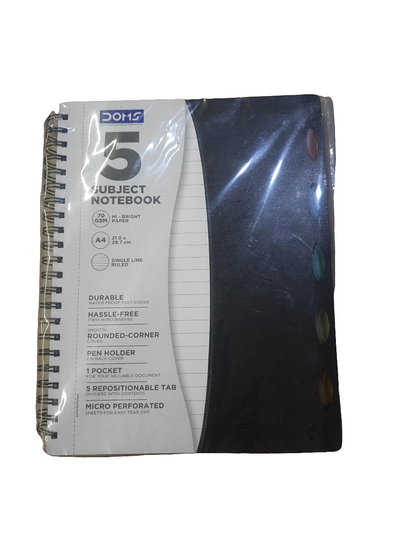 DOMS 5 SUBJECT 300PAGES BIG SPIRAL DIARY