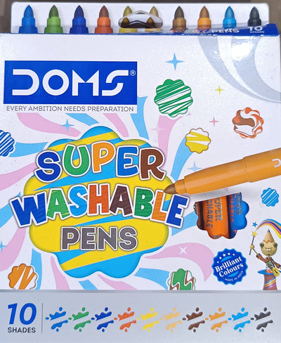 DOMS 80159 SUPER WASHABLE PEN 10SHADE
